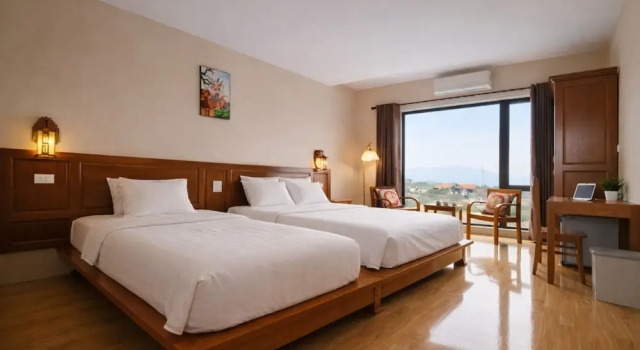 Трёхместный семейный номер Standard с видом на сад Cái Cò House - Serene Garden Retreat