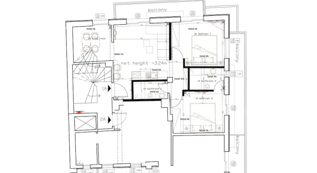 Апартаменты с 2 комнатами с балконом Eos Residence