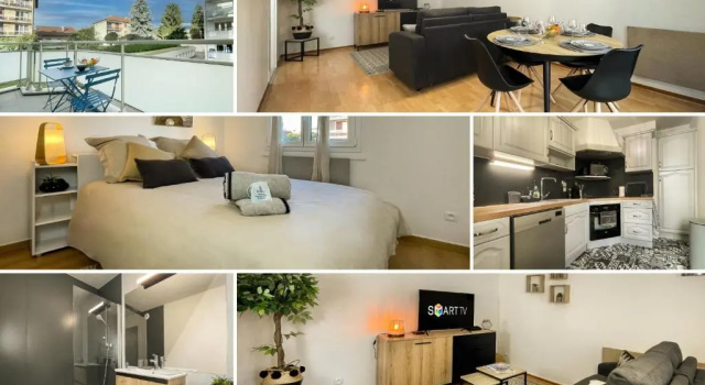 Апартаменты HOMEY WOOD - New - Appartement avec une chambre - Parking privé gratuit - Balcon privé - A 5 min de la gare pour rejoindre Genève