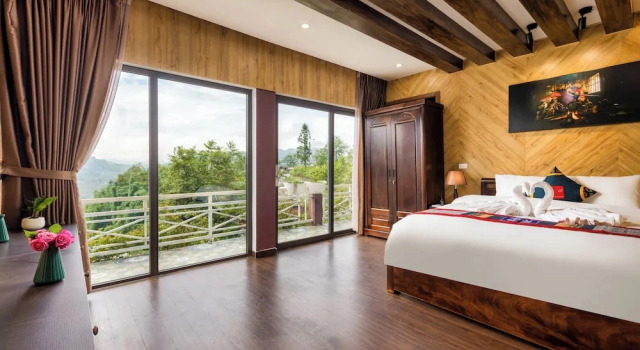 Двухместный номер Luxury с видом на горы JK Sapa Homestay & Swimming Pool