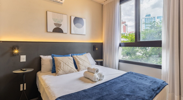 Апартаменты с балконом Studios Vila Madalena com Ar condicionado | Delfhy