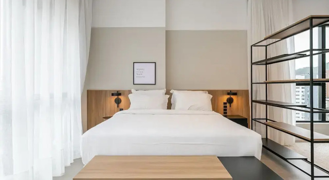 Студия Executive Studios Tower by Viva - Prédio com piscina no rooftop no centro de Floripa