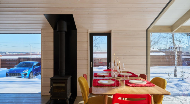 House with panoramic sauna, Buchen Sie Ferienhaus Hotels in Oblast Moskau mit Parkplatz, Parkplätze