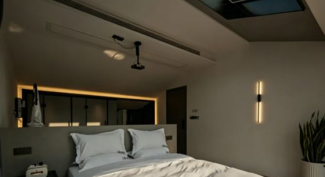 Кровать в общем номере Shili Yunshe · INS Designer's Light Luxury Hot Spring Resort & B&B (Anji Yunshang Grassland Branch)