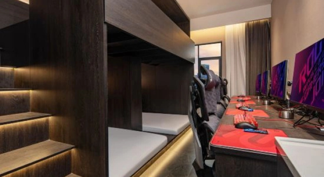 Кровать в общем номере MoChang E-Sports Hotel
