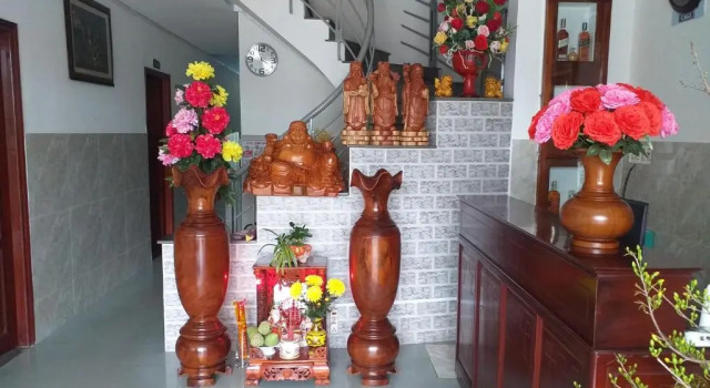 Кровать в общем номере Cát Tường Hotel