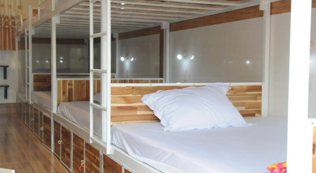 Кровать в общем номере Hoang Nga Garden Guesthouse