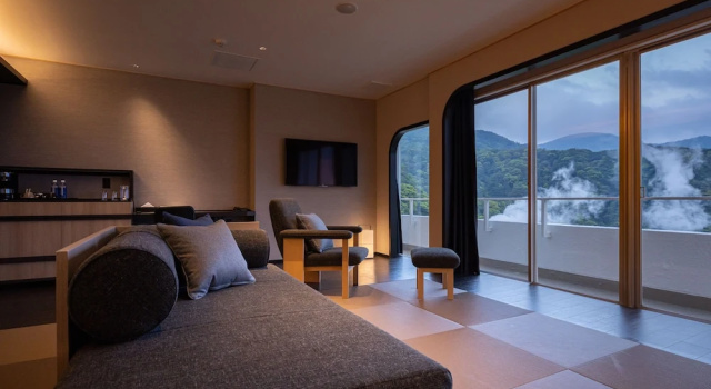 Двухместный номер Deluxe с балконом Kirishima Kokusai Hotel