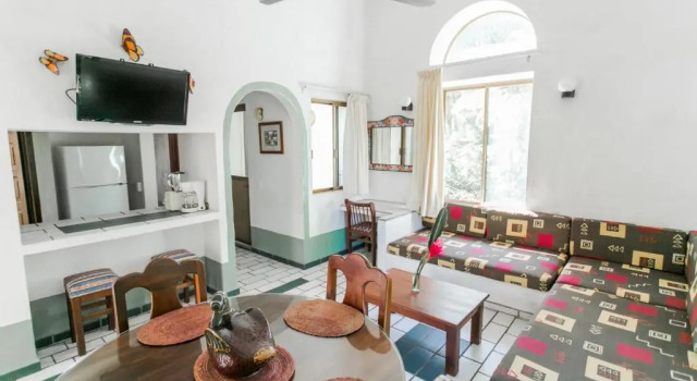 Кровать в общем номере Hotel Hacienda de Melaque