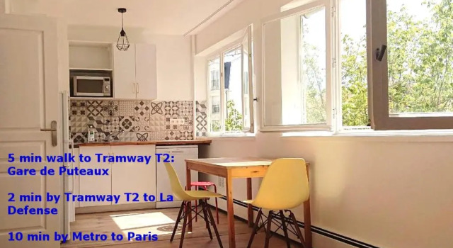 5 Min (450 Meter) Walk Tram T2: Puteaux/La Defense