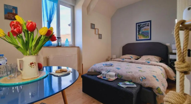 Двухместный номер Deluxe с частичным видом на море Chambres dhôtes "Le Clos de la Baie"