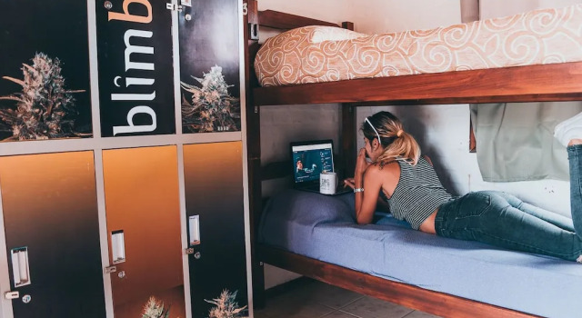 Кровать в общем номере THC Hostel Uruguay