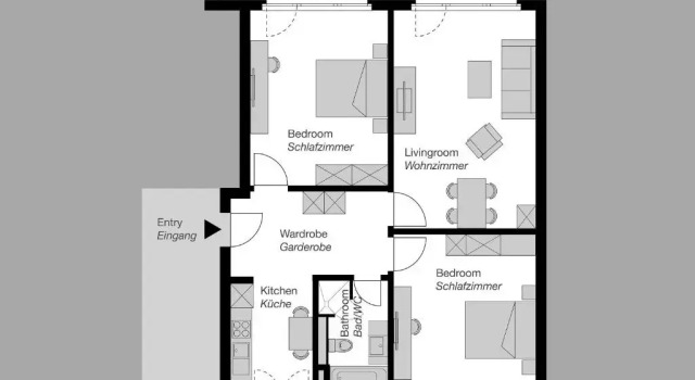 Апартаменты с 2 комнатами CITY STAY - Lindenstrasse