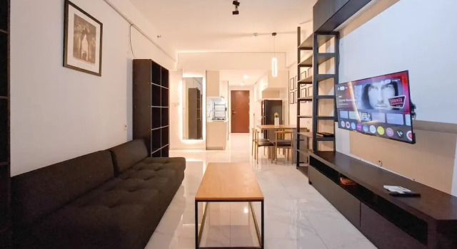 Standard Apartment Monochromatic 2Br With Extra Working Room Apartment Sky House Bsd