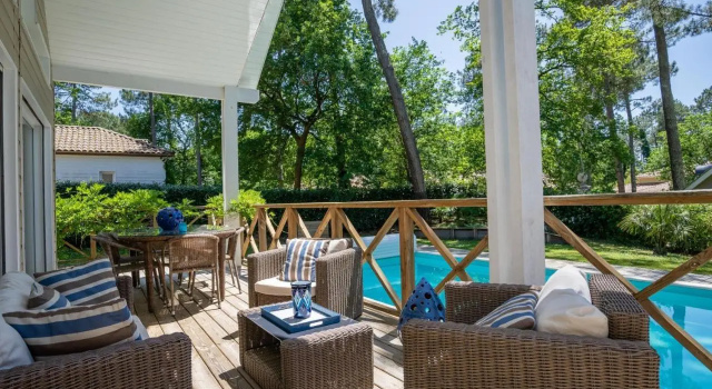 Villa a Biscarrosse Avec Piscine Chauffee Et Jardin Pour 6 Personnes - Fr-1-521-93, Réserver Villa Hôtels à Aquitaine avec piscine, Piscine