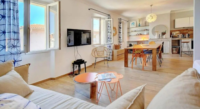 IMMOGROOM - Sea view apartment - 3 min from beach - AC, Забронировать Апартаменты/квартира Апартаменты Канн, рядом с Церковь Нотр-Дам-д'Эсперанс, Апартаменты/квартира