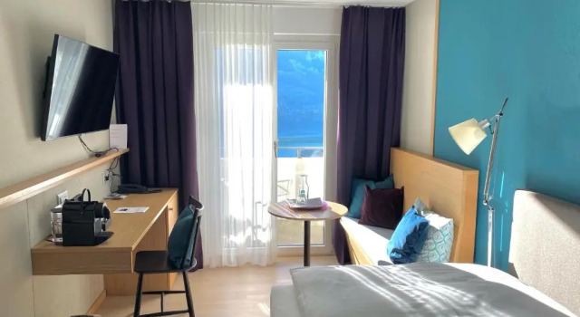 Одноместный номер Business с балконом и с видом на озеро Seehotel Wilerbad Spa & Seminar