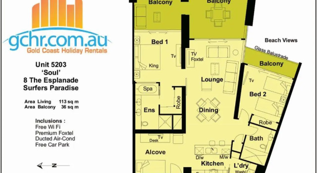 Апартаменты с 2 комнатами Soul Beachfront Apartments - HR Surfers Paradise