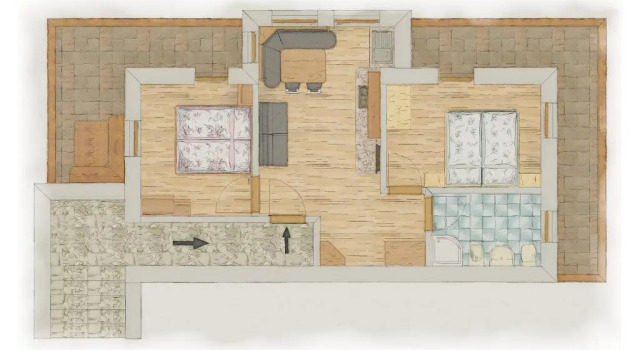 Апартаменты с 2 комнатами с балконом Apartaments Galina