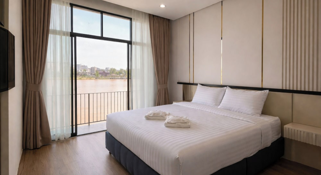 Двухместный номер Superior с балконом и с видом на реку View Khong Hotel
