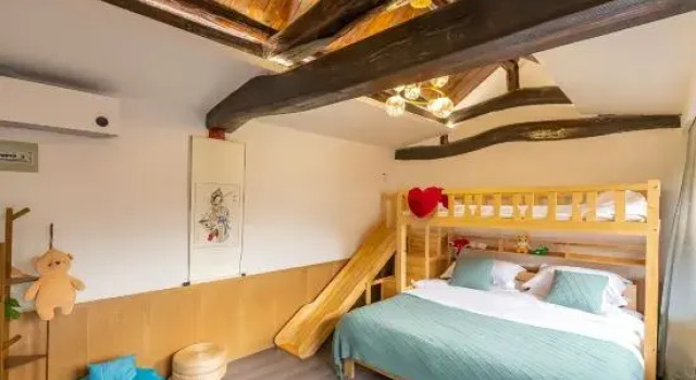Двухместный семейный люкс Mentougou Liuliqu Village Baoshun Courtyard Homestay