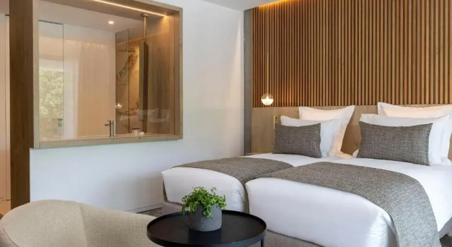 Двухместный номер с видом на бассейн Hôtel Spa Restaurant Villa Castellane