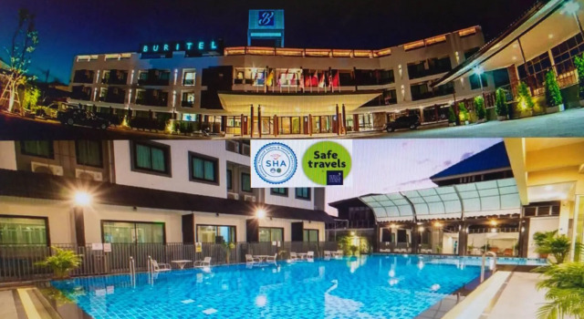 Кровать в общем номере Buritel Hotel