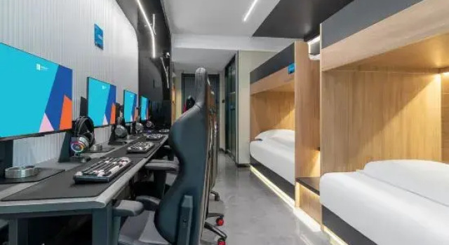 Кровать в общем номере i Electronic Sports Hotel (Nanjing New City Plaza Longjiang Subway Station)