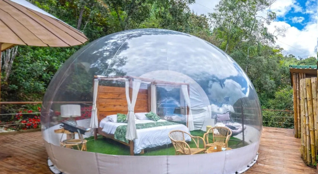Luxe chambre BubbleSky Glamping
