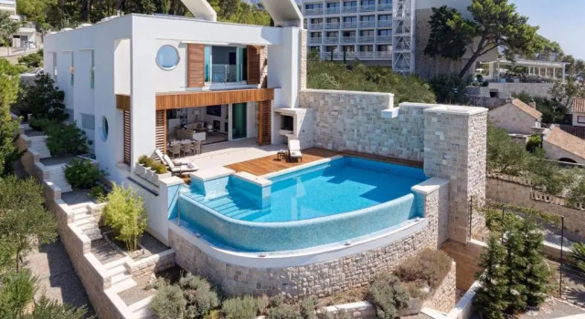 Вилла Luxury seafront villa Brela Pride with heated pool