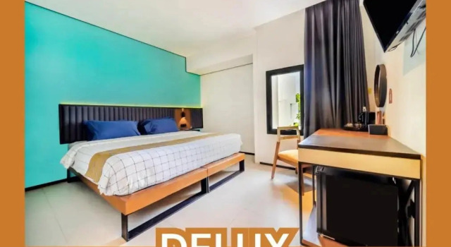 Habitación De lujo con balcón y con vista a la piscina JW NAUNGAN COLIVING