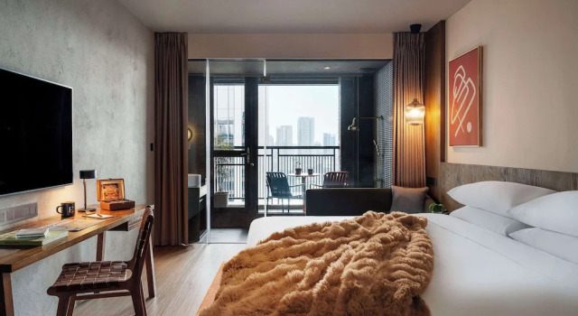 Двухместный номер Deluxe с балконом HYATT - EPISODE Daan Taipei, jdv by Hyatt