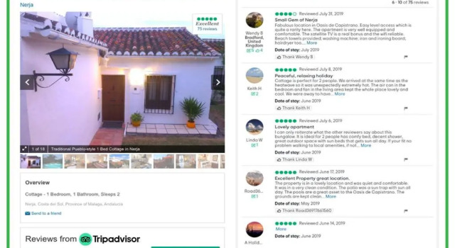 1 Bed Traditional Holiday Rental Cottage Oasis Capistrano Nerja Spain, Забронировать Дом для отпуска Коттеджи Нерха, рядом с Пляж Бурриана, Коттедж