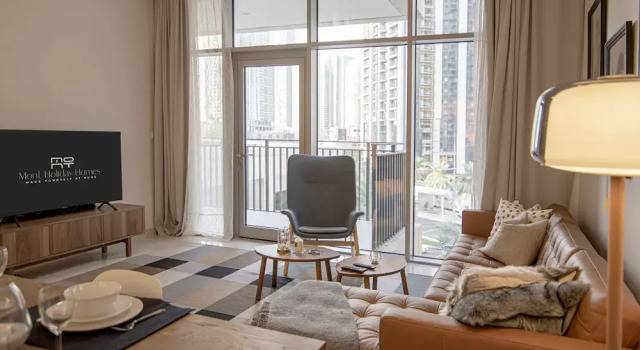 Elegant Apt With Balcony Minutes from Burj Khalifa, Забронировать Апартаменты/квартира Даунтаун Дубай , рядом с Дубайский аквариум