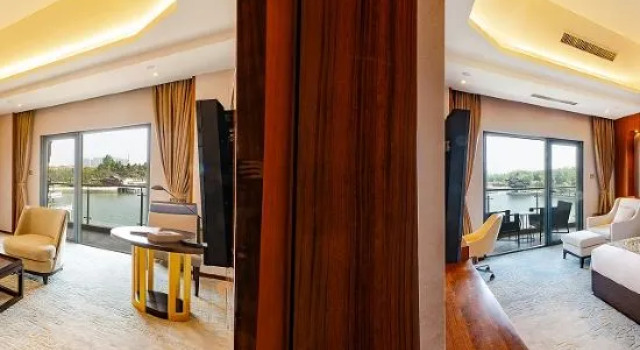Люкс с балконом и с видом на озеро Huai'an Bailu Lake Hotel SCHOLARS BOUTIQUE