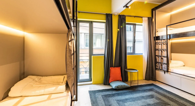Кровать в общем номере Athens Hub Hostel