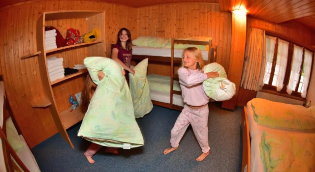 Кровать в общем номере Hotel Wetterhorn