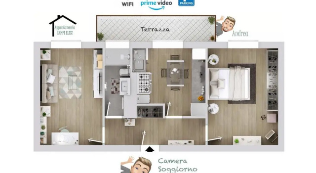 Апартаменты Appartamento Campi Elisi - Parcheggio