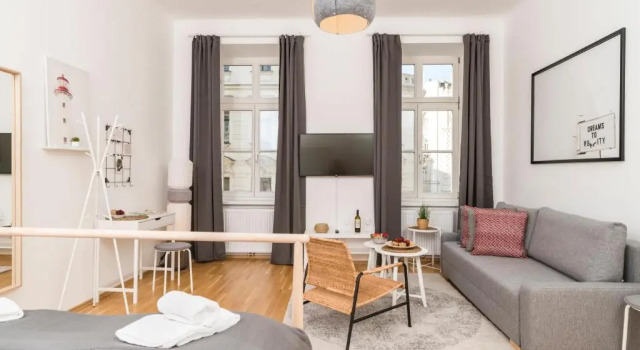 Sigmund Freud Lounge by ichbucheAT, Book Apartment Vienna Austria, near Freyung Square