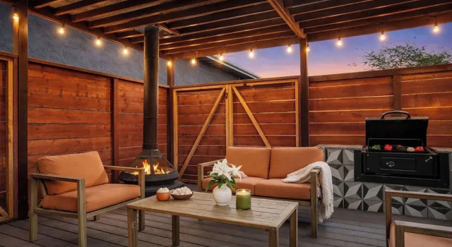 Hot Tub BBQ Island Outdoor Living Near San Diego Beaches Glidden Glow by Avantstay