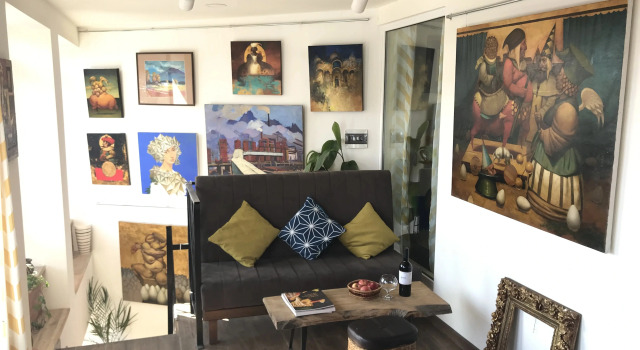Superior Čtyřlůžkový pokoj s balkonem a a výhledem Gallery Guest house