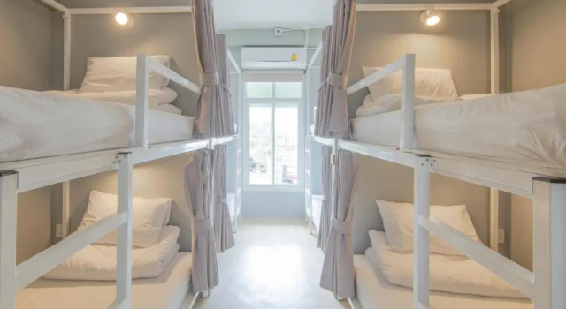 Кровать в общем номере Ekanake hostel