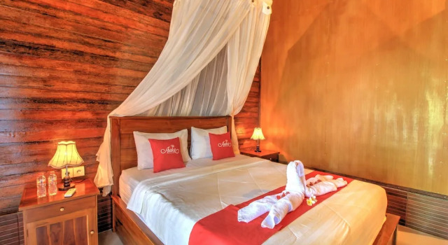 Deluxe Doppel Zimmer mit Poolblick Asoka Bungalows