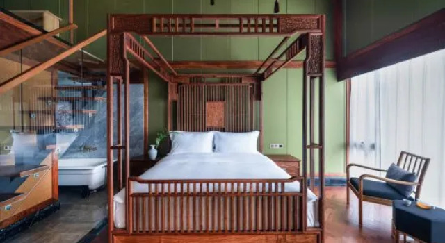 Семейный люкс Мансарда Manshexi Garden Garden Home stay (Hangzhou West Lake Jiuxi Shibajian Store)