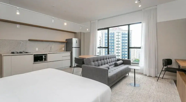 Студия Studios Tower by Viva - Prédio com piscina no rooftop no centro de Floripa