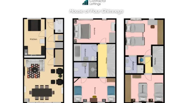 Коттедж Last Minute Deals 4BR House of Four Chimneys