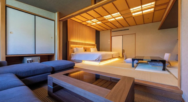 Двухместный номер 10 Tatami Mats Japanese-Western Style River Side Hakone Yumoto Onsen Hotel Kajikaso
