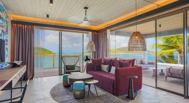 Люкс с балконом и с видом на океан Saba Rock Resort