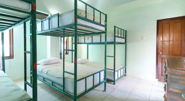 Кровать в общем номере с 6 комнатами Buki Hostel Canggu - Adults Only