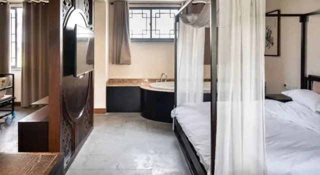Двухместный люкс Tingjian Musu Private Soup Design Homestay - South Gate of Wuzhen Xizha Scenic Area